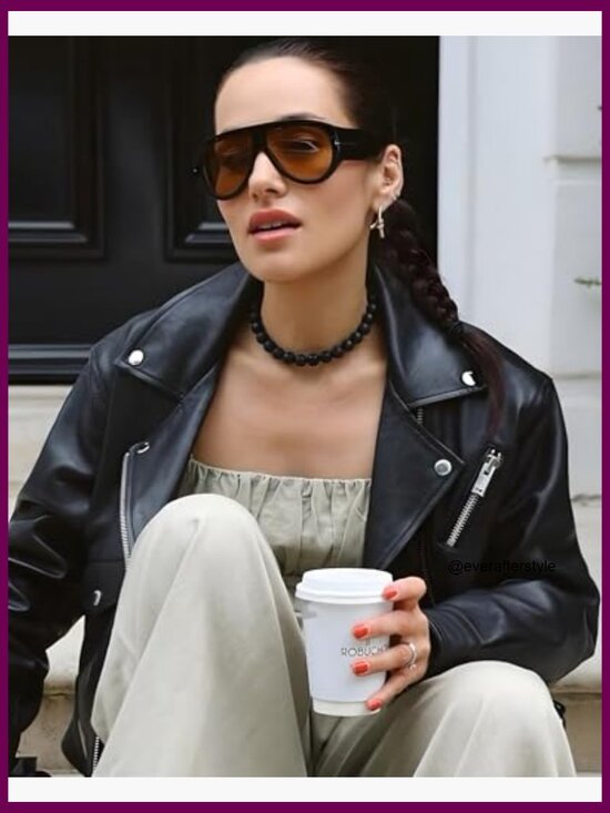 Oversized Retro Aviator Sunglasses with UV400 Protection main image 6